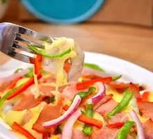 Ham and Bacon Cheese Rice Bake
