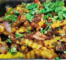 Dry Pot Spare Ribs with Chicken Gizzards