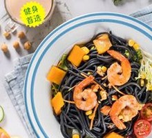 Squid Ink Pasta with Fresh Shrimp Salad