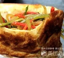 锅盔夹三丝