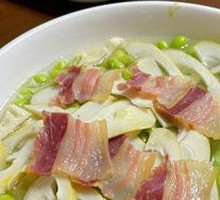 Steamed Salted Pork with Bamboo Shoots and Edamame