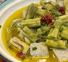Steamed Tofu with Amaranth Stem