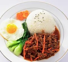Shredded Pork Rice with Pigeon Soup