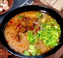 Braised Beef Tendon and Duck Blood Noodle Soup