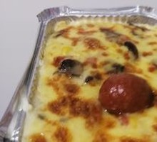 Mushroom Bacon Cheese Rice Bake