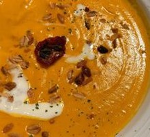 Pumpkin Soup with Pine Nuts
