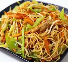 Egg and Pork Noodles Stir-Fry