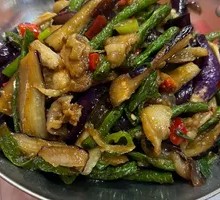 Dry Pot Eggplant and Green Beans