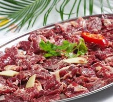 Fresh Sliced Beef on Plate