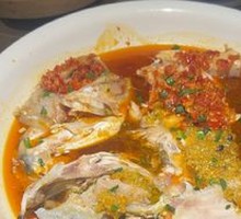 Steamed Fish Head with Chopped Chili and Noodles
