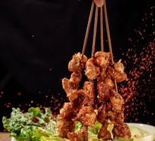 Lamb Skewers on Red Willow Branches