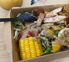 Grilled Chicken, Peach, and Egg Salad Box