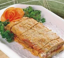 Fried Tofu Skin with Scallion and Pork