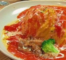 Tomato Sauce Omelette Fried Rice