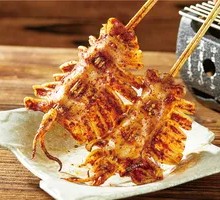 Golden Squid Skewers