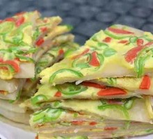 Green Pepper Egg Ham Pancake