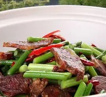 Garlic Shoot and Sausage