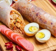 Grilled Sausage Wrapped in Noodles