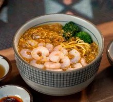 Crab Roe and Shrimp Noodles