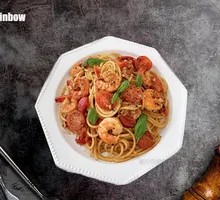Spanish Tomato Shrimp Pasta