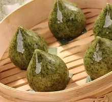 Egg Yolk and Pork Floss Green Rice Ball