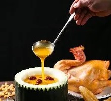 Golden Soup Chicken and Abalone Winter Melon Pot