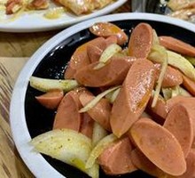 Grilled Rice Cake with Sausage