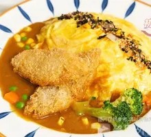 Curry Fish Cutlet Omelette Rice