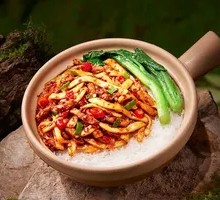 Spicy Cumin Pork and Squid Baozi Rice