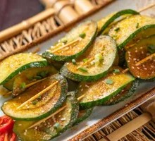 Charcoal-grilled Cucumber Skewers