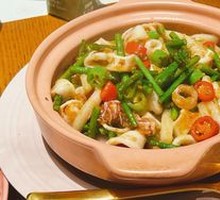 Garlic Squid and Rice Cake Stew