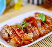 Crispy Roast Duck with Meat Rolls and Rice