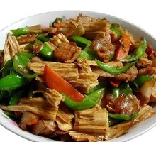Fried Tofu Skin and Pork Filament Rice Bowl