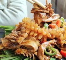 Squid Tentacles with Pig's Intestines Stir-fry