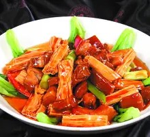 Fried Tofu Skin Braised Pork Rice Bowl