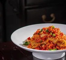 Squeezed Red Sweet Potato Dumplings with Broad Pepper