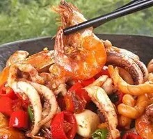 Spicy Squid and Shrimp Stir-fry