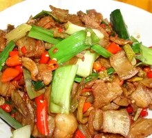 Braised Lotus Root and Twice-Cooked Pork Rice