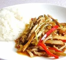 Fried Pork and Tofu Skin Rice Bowl