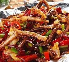 Grilled Squid on Iron Plate