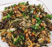 White Flower Vegetable with Shredded Pork