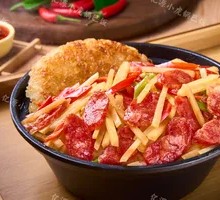 Potato Sausage Rice Cracker Bowl