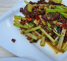Celery and Beef Strips