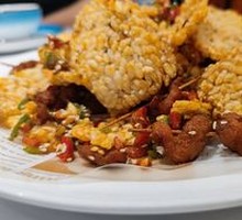 Crispy Pork Skewers with Rice Noodles