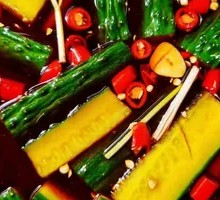Soy Sauce Marinated Cucumber Strips