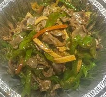 Stir-Fried Chicken Offal with Crispy Rice Noodles and Fried Rice
