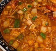 Sour Spicy Seafood Rice Soup