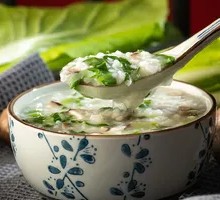 Vegetable and Minced Pork Porridge