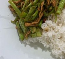 Stir-Fried Hollow Stem Vegetable with Pork