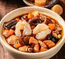 Abalone Sauce Sea Cucumber and Shrimp Rice Bowl